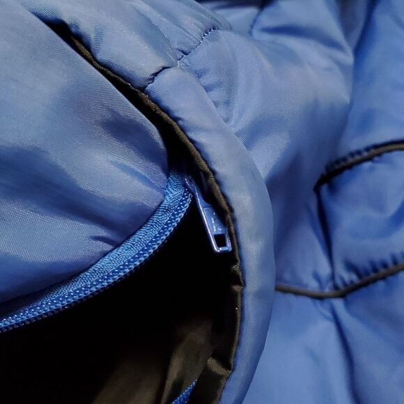 Vintage 1980s Arctic Blue Full-zip Removable Sleeve Puffer Snow Ski Jacket M - Picture 8 of 12